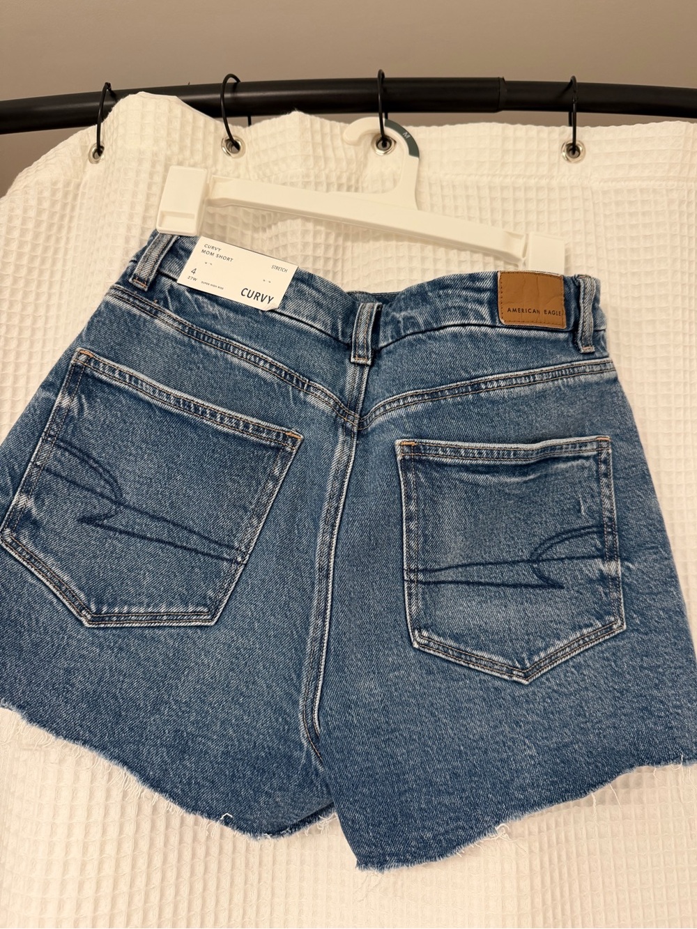 American Eagle Outfitters Blue Curvy High-Rise Denim Jean Shorts